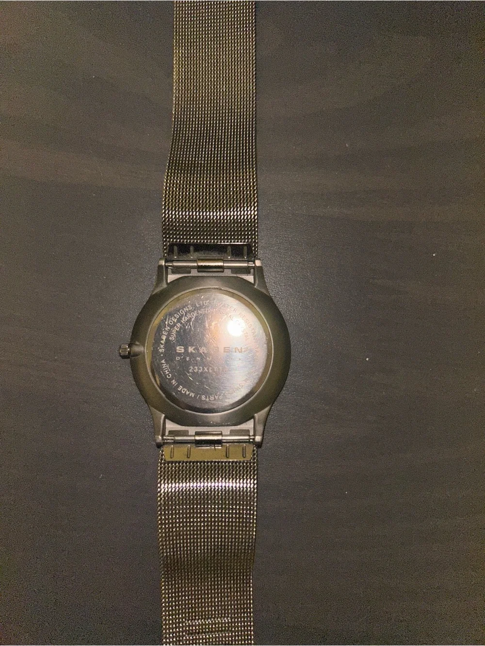 Skagen Men's Navy Blue Dial Titanium-Tone Mesh Watch